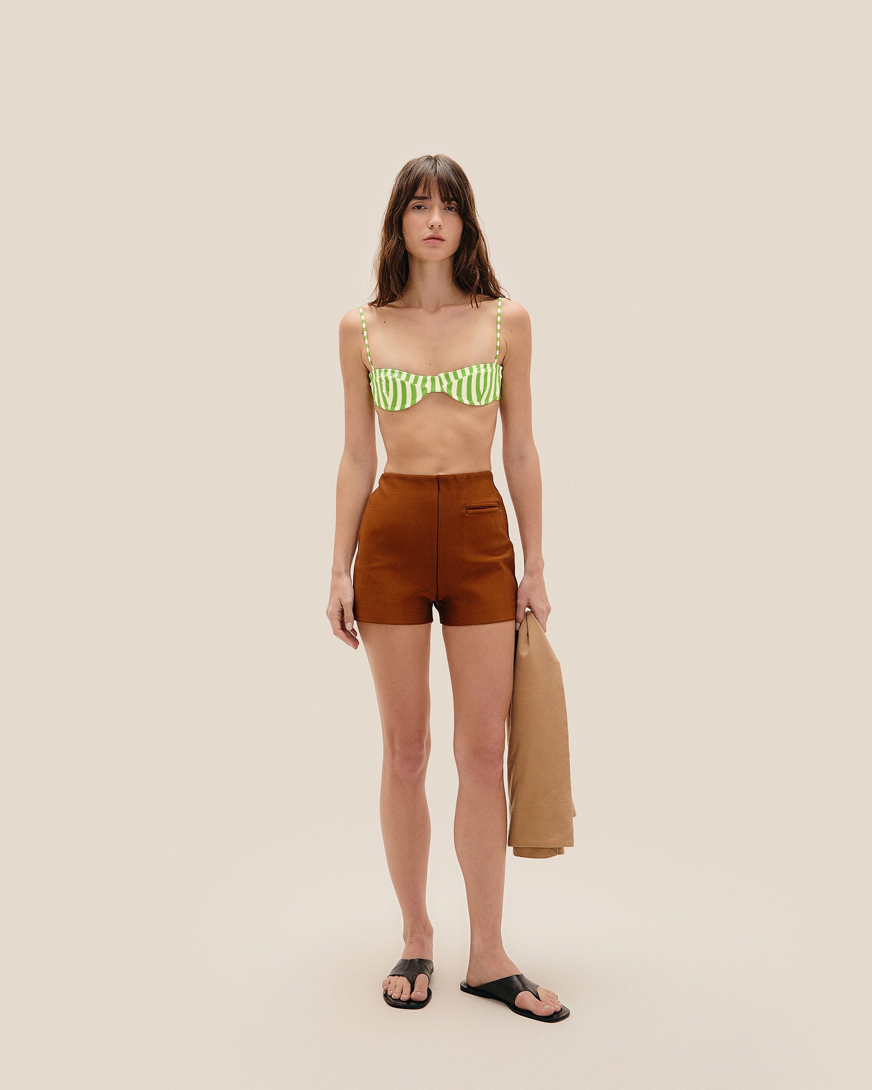 COUCOU KNIT SHORTS MID BROWN