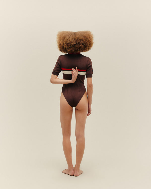 CARLA KNIT SWIMSUIT BRAUNA BROWN
