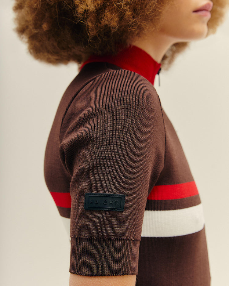 MAILLOT DE BAIN CARLA EN MAILLE, MODÈLE BRAUNA, COULEUR MARRON