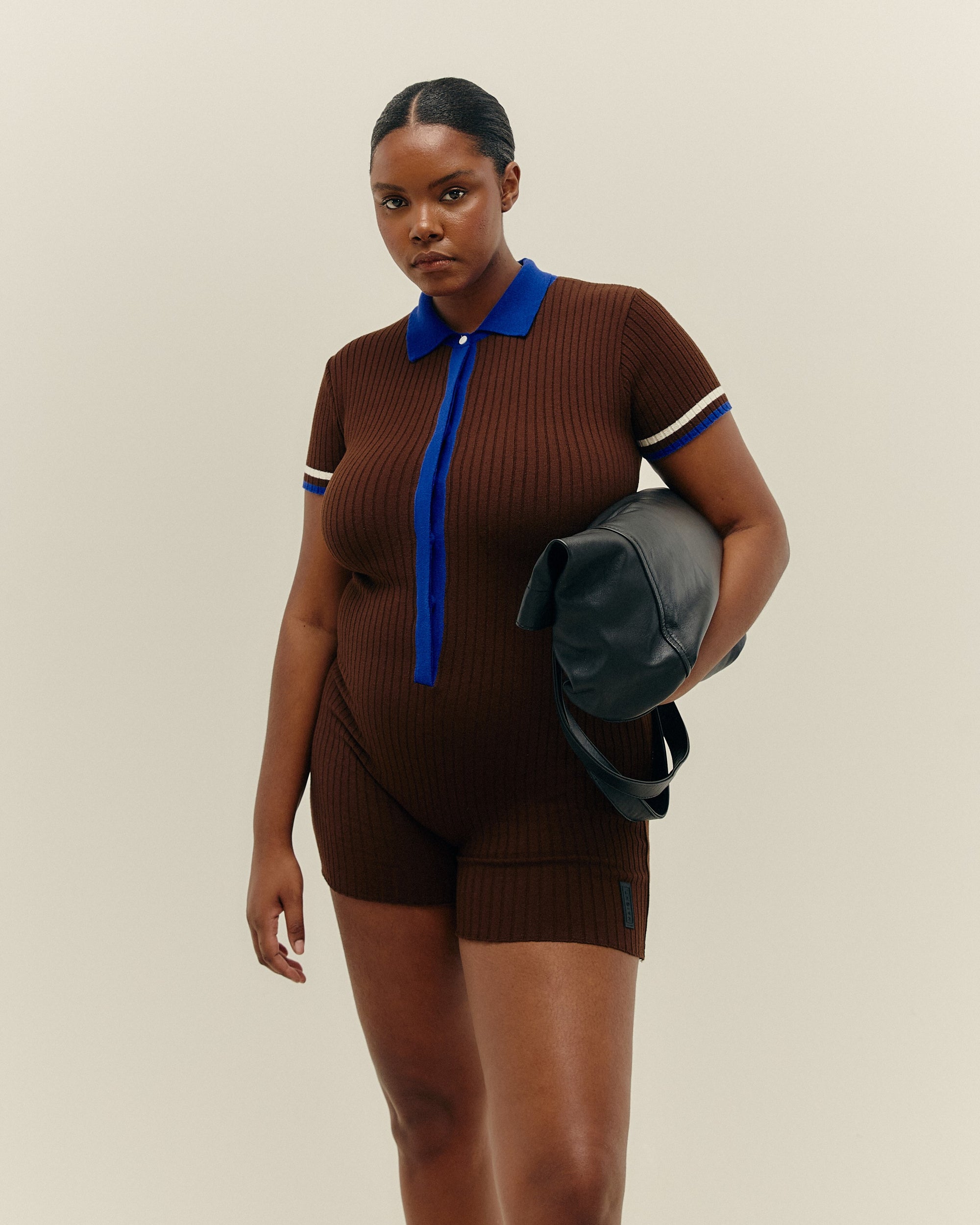 VIVIANE SPORT KNITTED JUMPSUIT BRAUNA BROWN