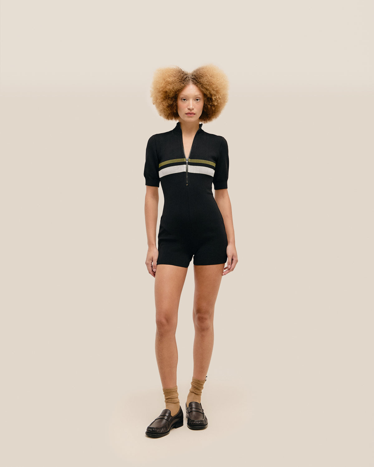 KNIT CARLA JUMPSUIT BLACK STRIPES