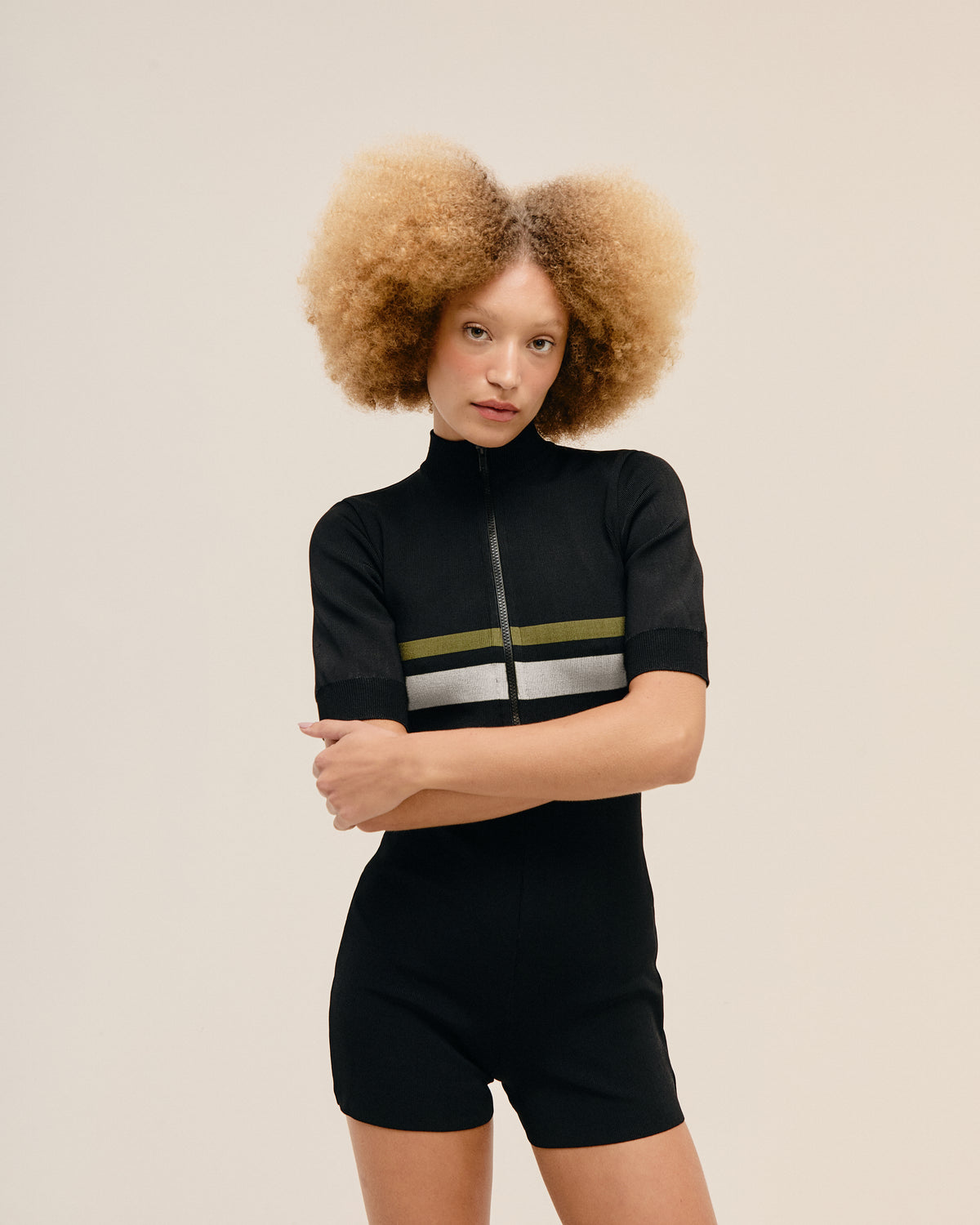 KNIT CARLA JUMPSUIT BLACK STRIPES