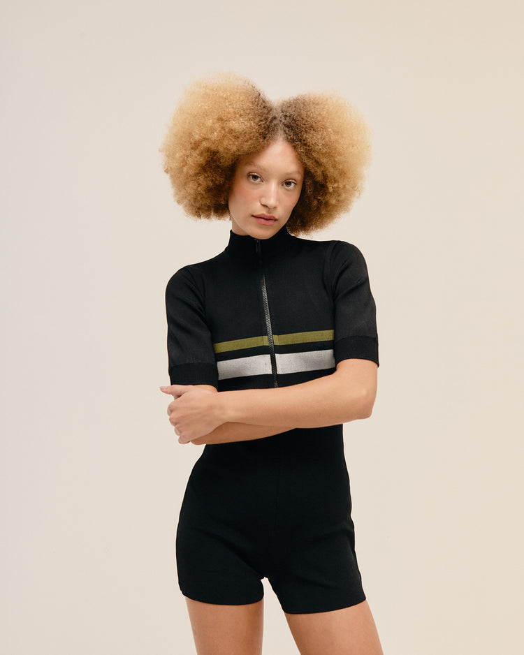 KNIT CARLA JUMPSUIT BLACK STRIPES