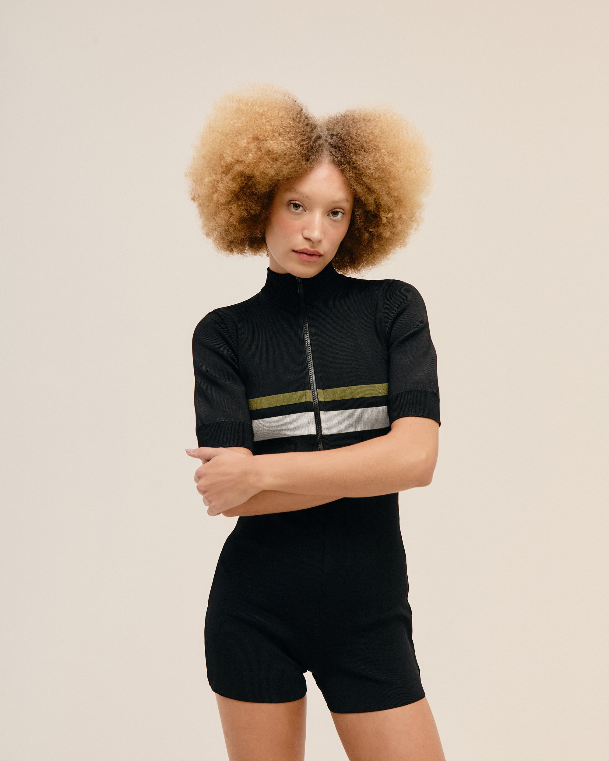 KNIT CARLA JUMPSUIT BLACK STRIPES