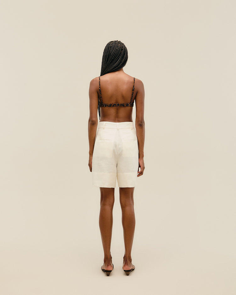 SHORTS IN LINO GIOVANA BIANCO SPORCO