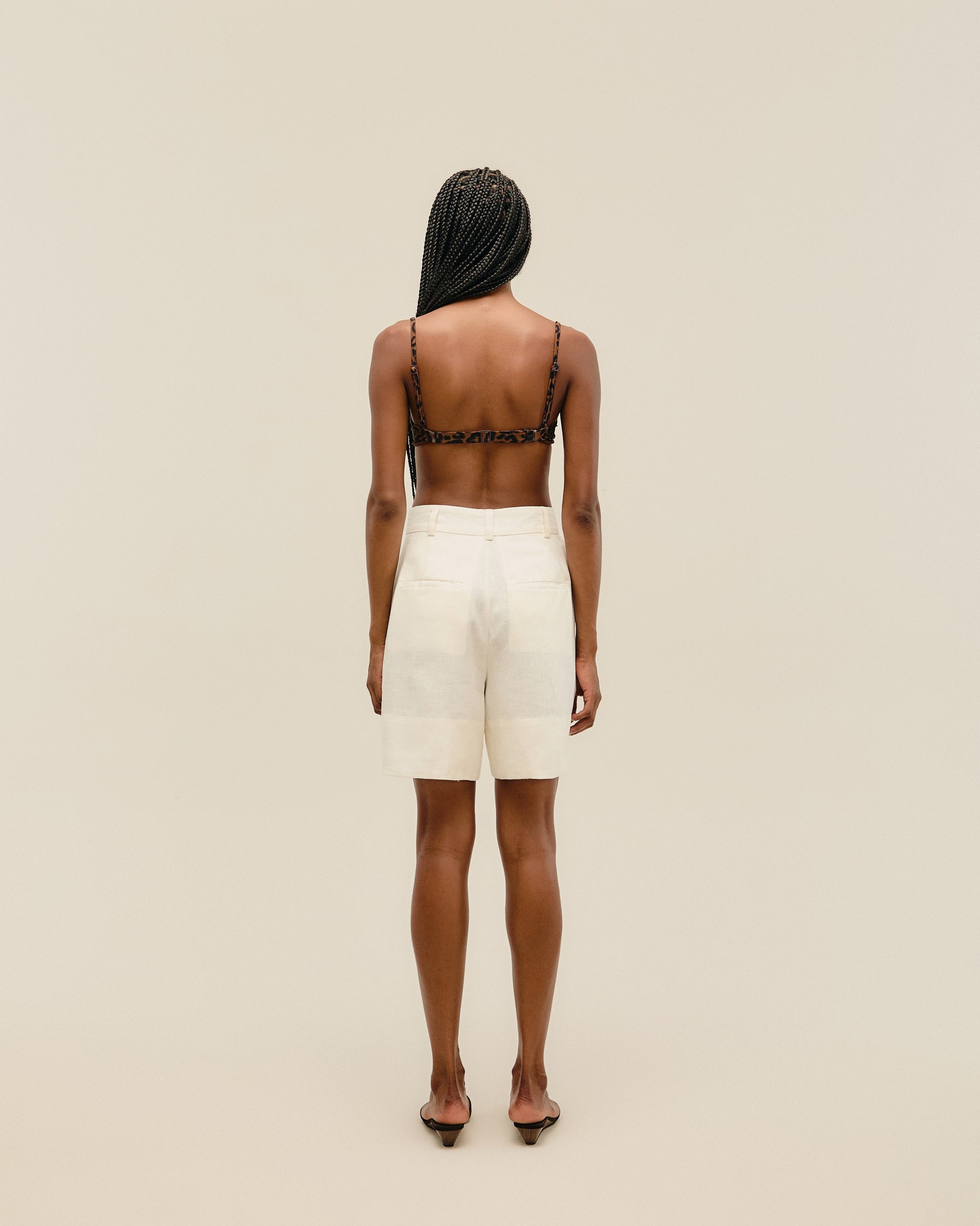 SHORTS IN LINO GIOVANA BIANCO SPORCO