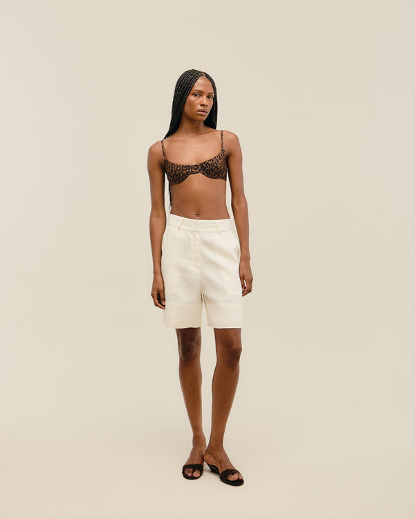 LINEN GIOVANA SHORTS OFF-WHITE