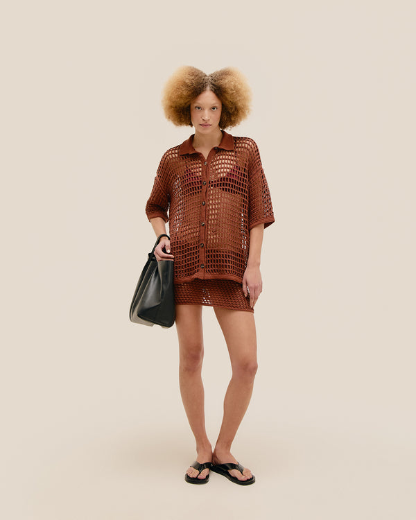 MAGLIA SHEILA MARRONE MEDIO