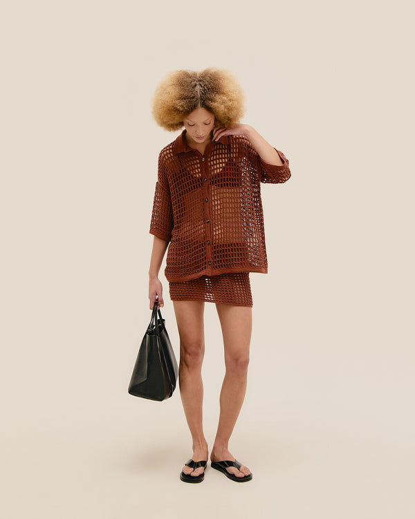 MAGLIA SHEILA MARRONE MEDIO