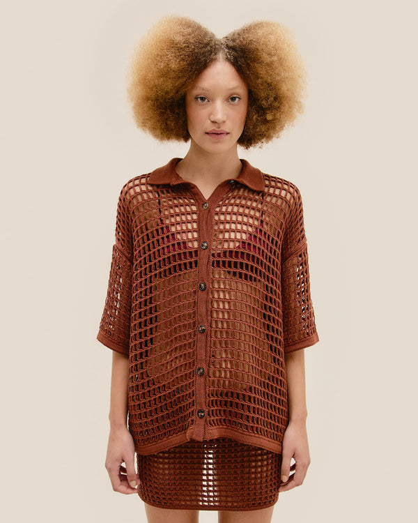 MAGLIA SHEILA MARRONE MEDIO