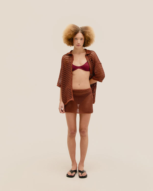 GONNA IN MAGLIA SHEILA MARRONE MEDIO