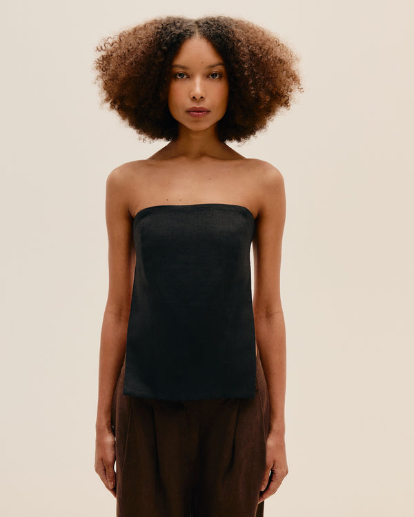 STRAPLESS TOP BLACK