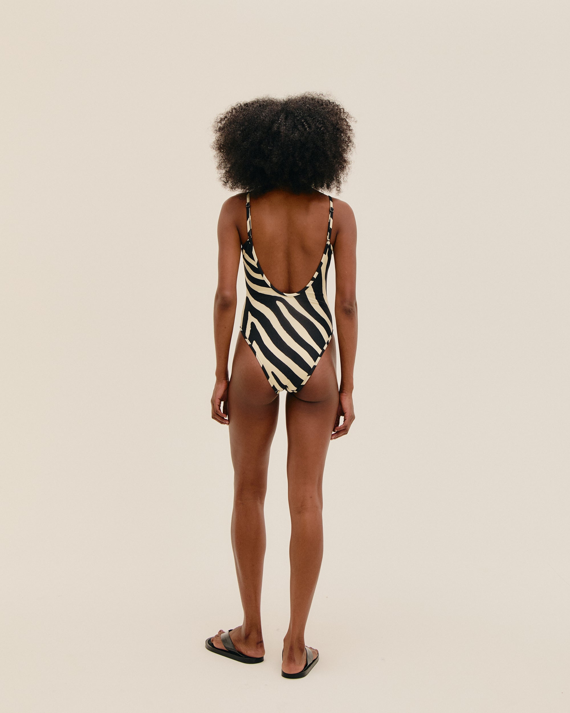 MAILLOT DE BAIN PIPPING THIDU À MOTIF ZÈBRE DIAGONAL