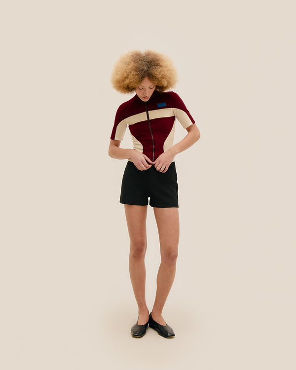 TOP IN MAGLIA TOTA COLORE MARSALA