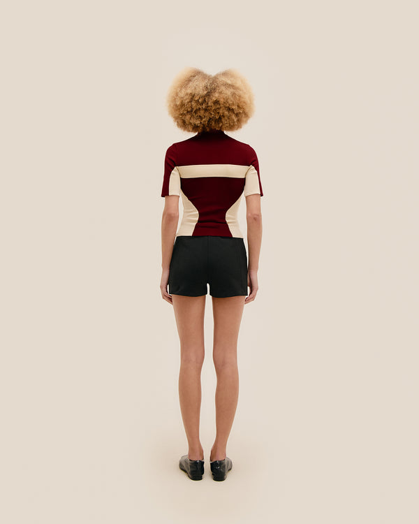TOP IN MAGLIA TOTA COLORE MARSALA