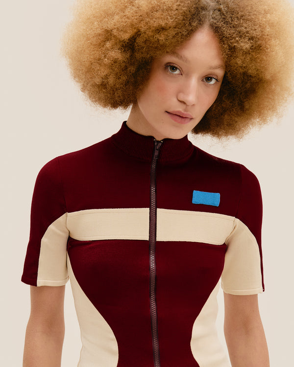 TOP IN MAGLIA TOTA COLORE MARSALA