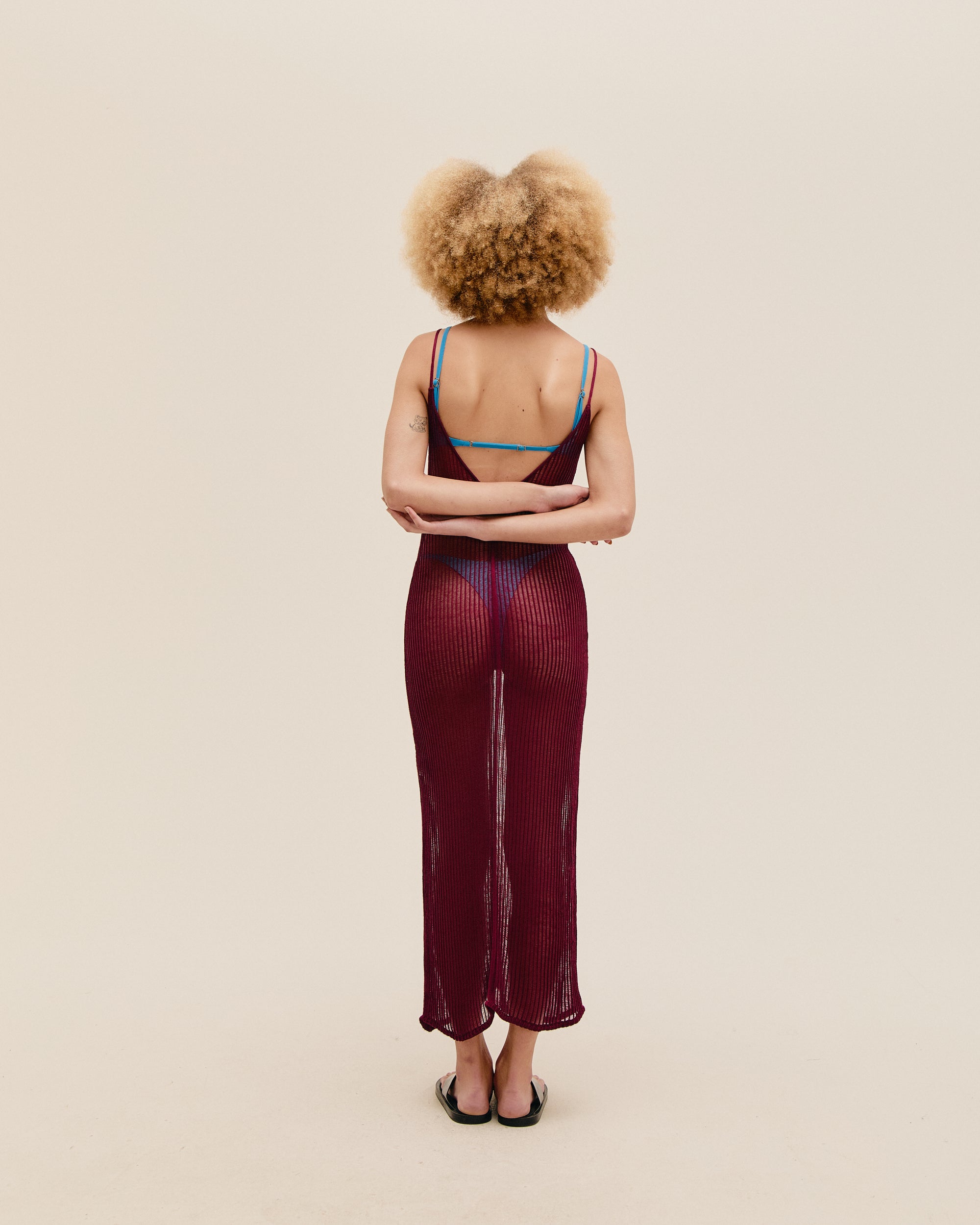 ROBE EN MAILLE LUNA BORDEAUX