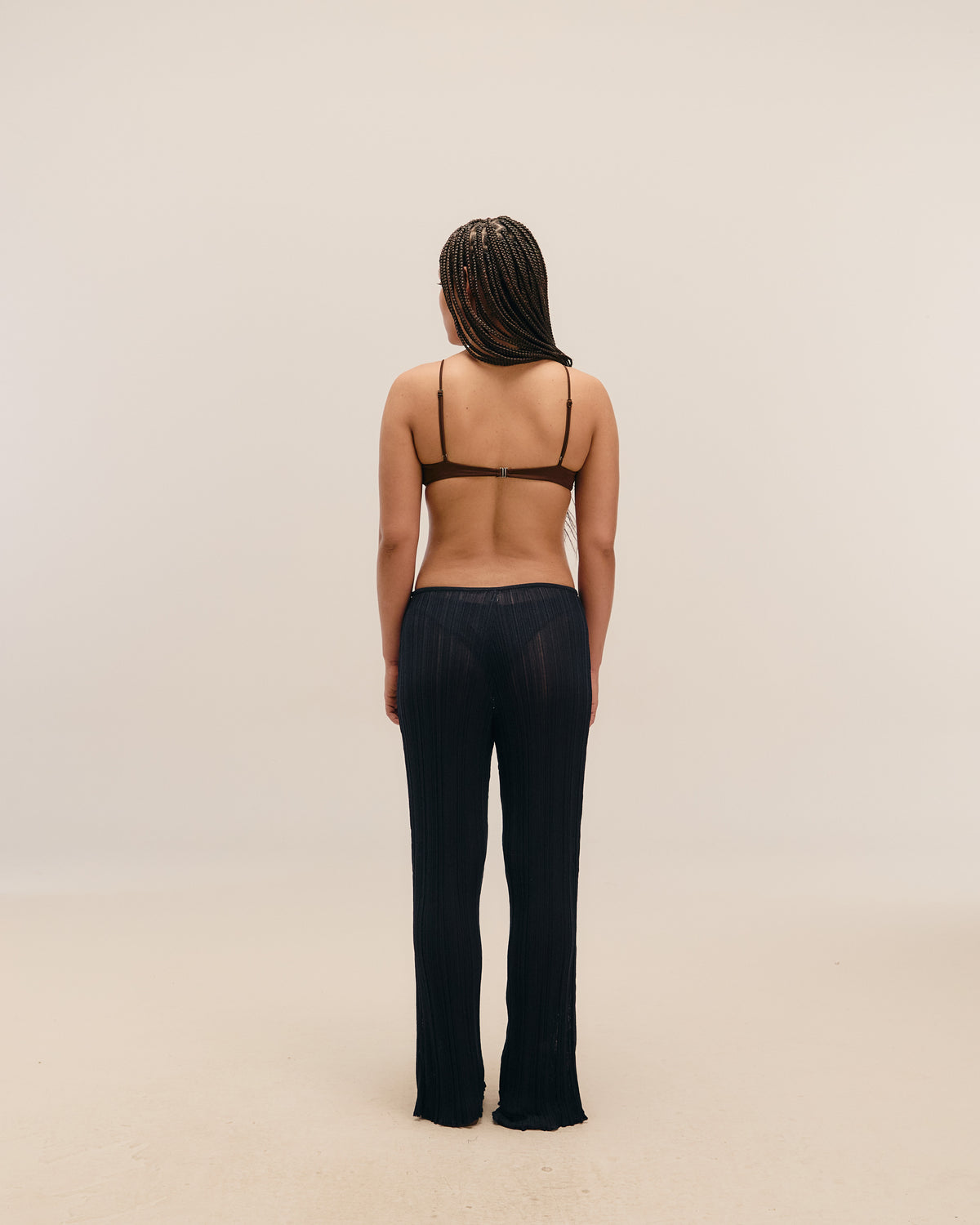 CLASSIC NAVY WOOL KNIT PANTS